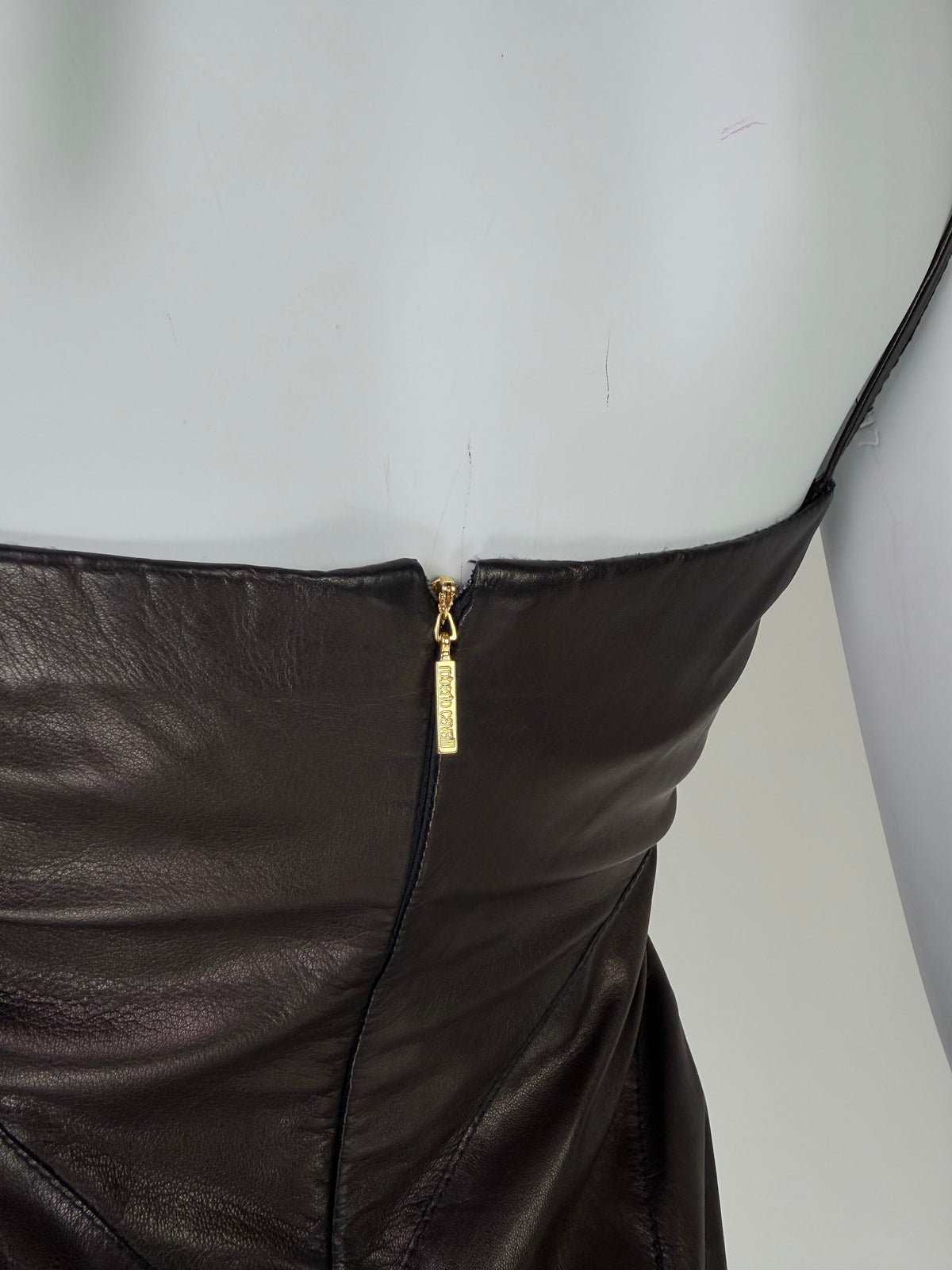 Roberto Cavalli Fall 2003 Leather Midi Dress — Beyoncé Reference