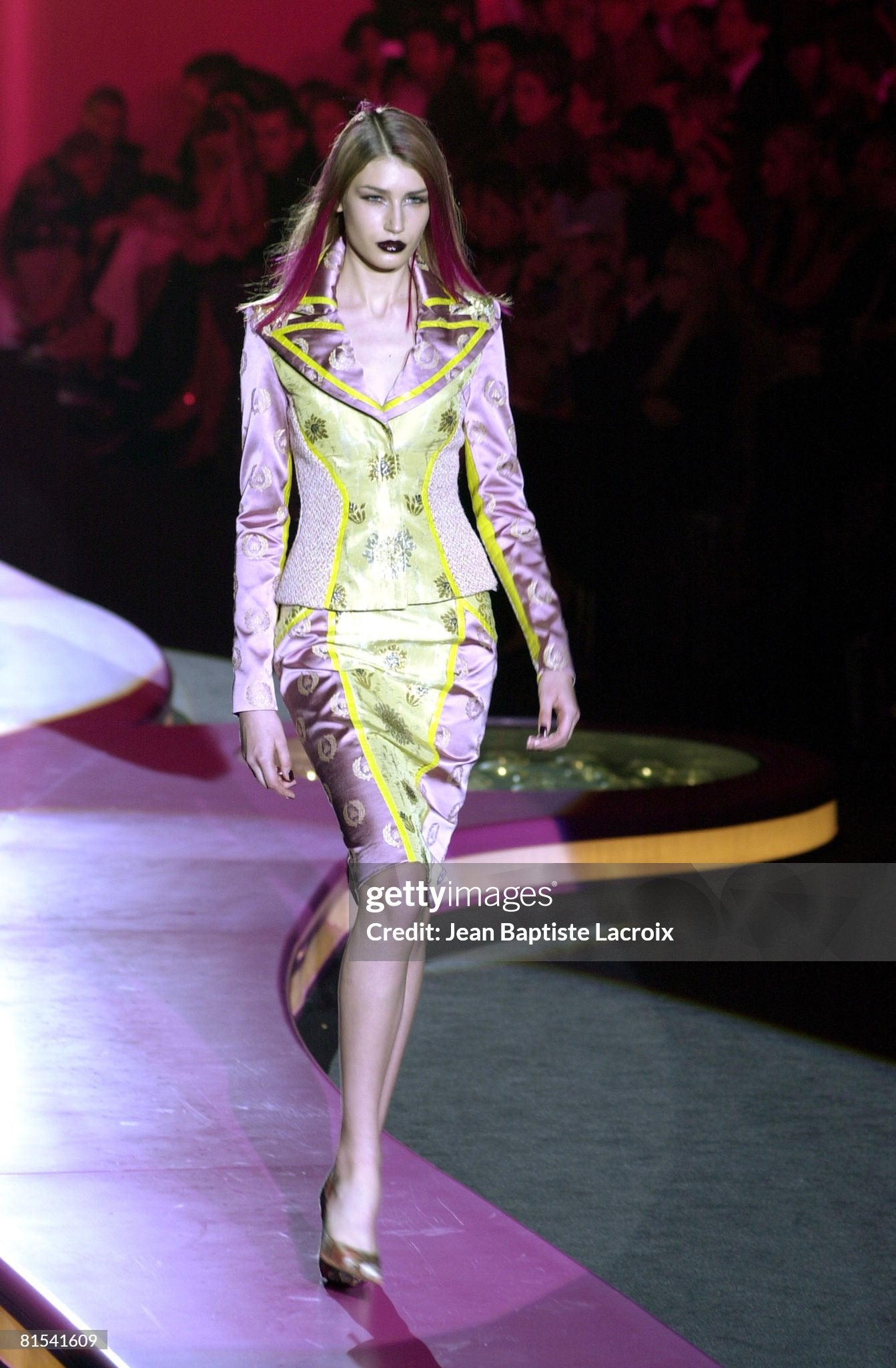 Versace Fall 2002 By Donatella Versace Patchwork Jacquard Skirt Suit