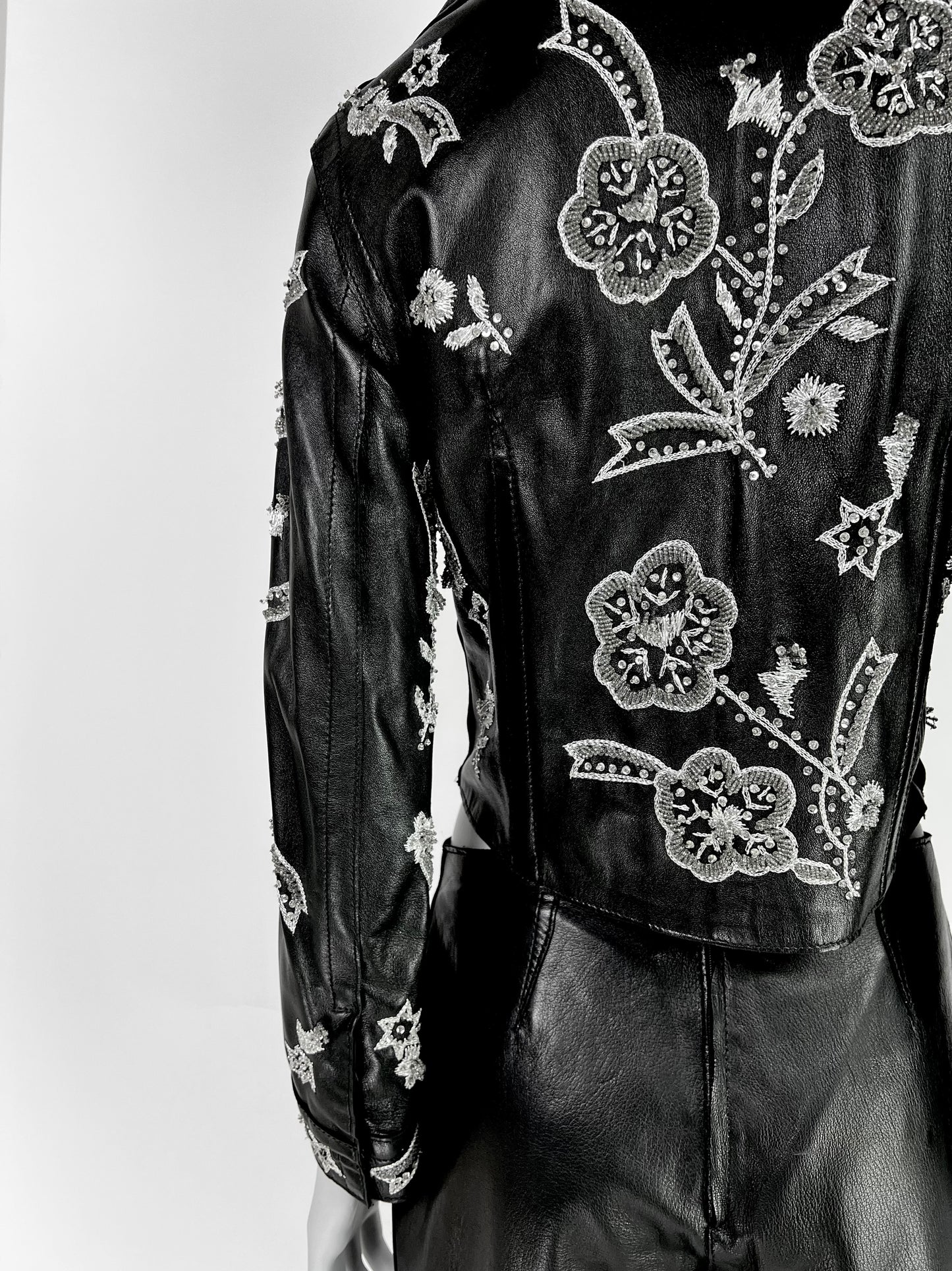 Dolce & Gabbana Spring 2000 Embroidered Leather Jacket