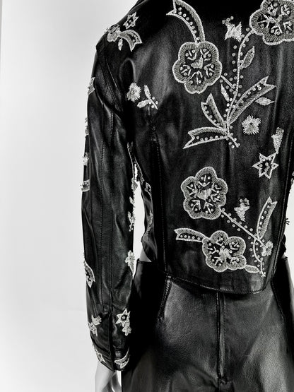 Dolce & Gabbana Spring 2000 Embroidered Leather Jacket