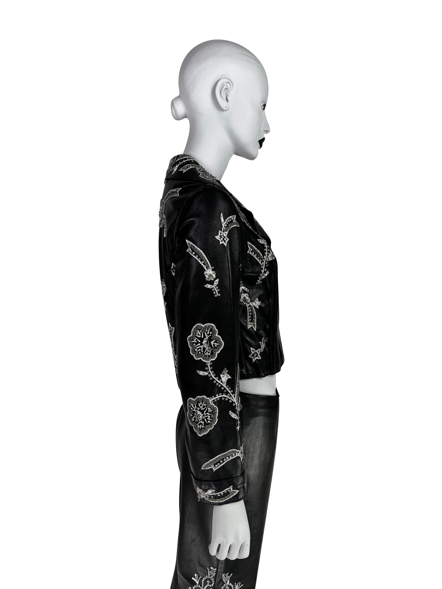 Dolce & Gabbana Spring 2000 Embroidered Leather Jacket