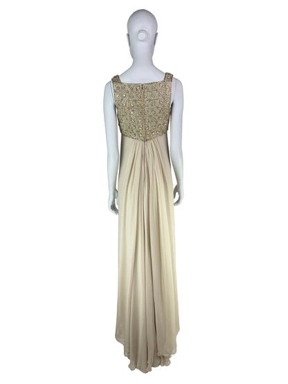 Oscar de la Renta Spring 1996 Runway Silk Chiffon Embellished Column Gown
