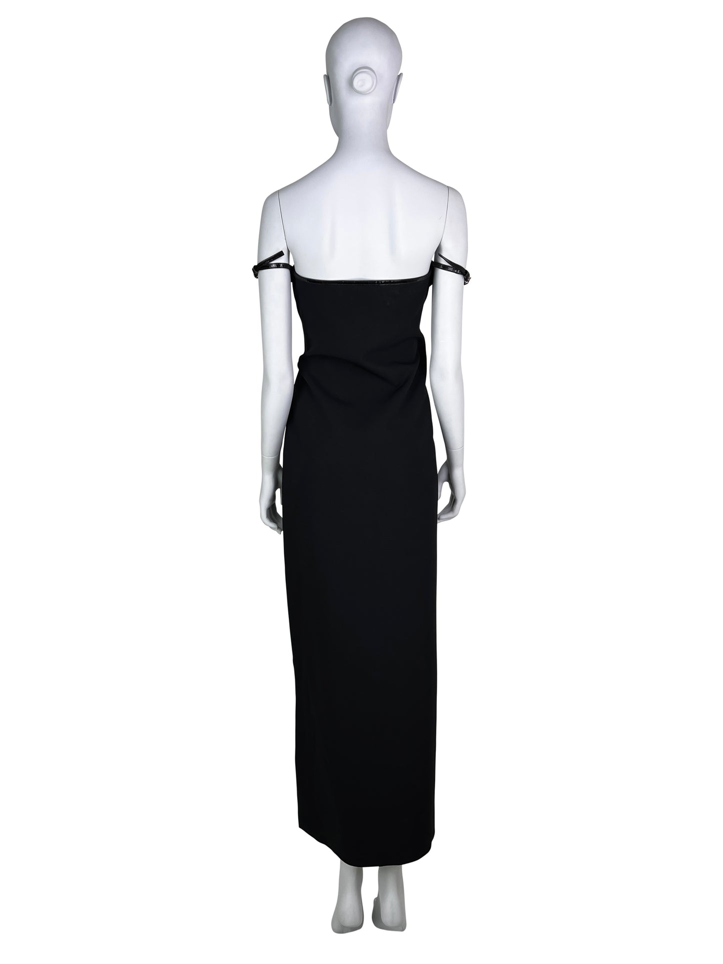 Gucci Fall 1997 G-logo Strap Evening Black Dress