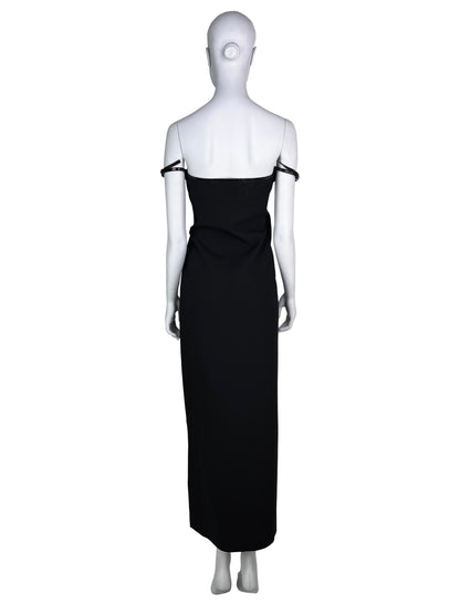 Gucci Fall 1997 G-logo Strap Evening Black Dress