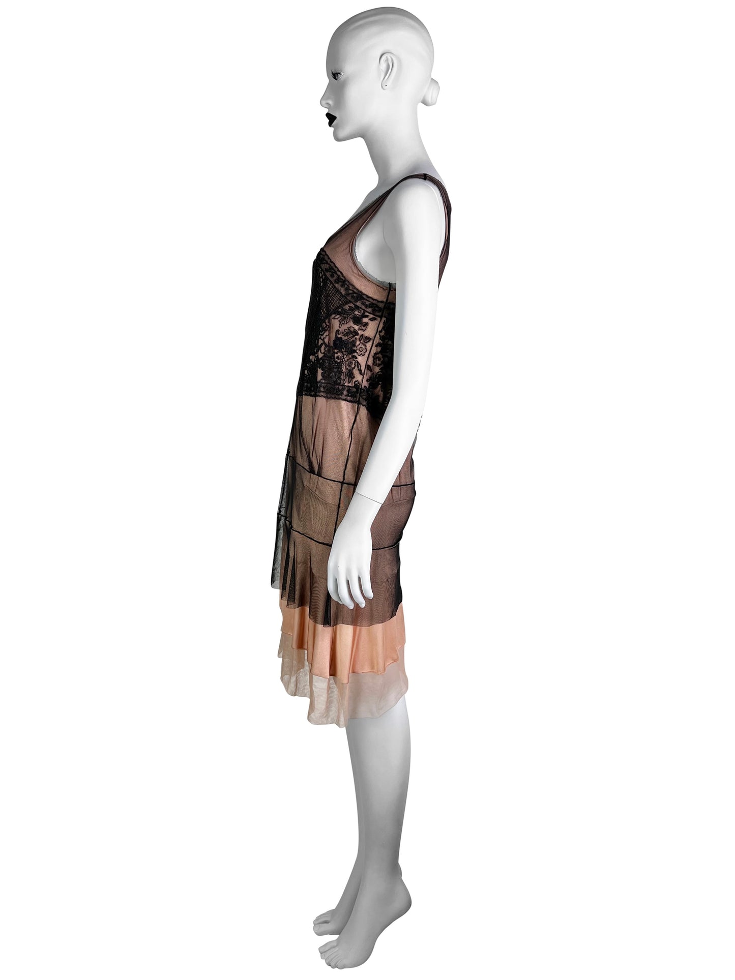 Dior Spring 2006 Embroidered Mesh Silk Mini Dress