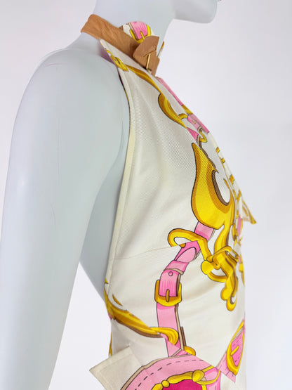 Dior by John Galliano Spring 2000 Runway Silk Equestrian Scarf Dress