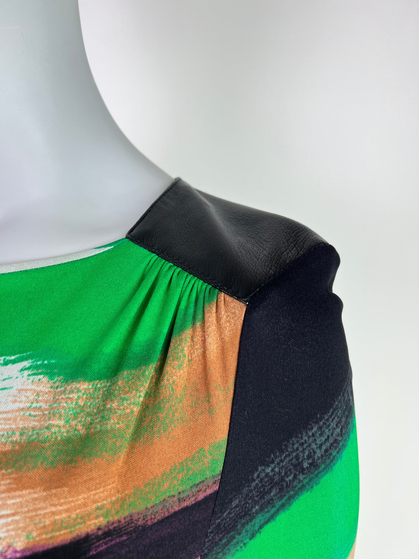Versace Fall 2001 Jersey Brush Stroke Printed Dress