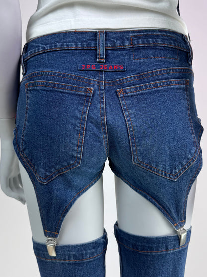 Rare 1990s Jean-Paul Gaultier JPG Jean’s Stockings Shorts-to-Jeans