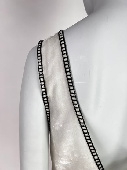 Prada Fall 1997 Beaded Off-white Velvet Dress