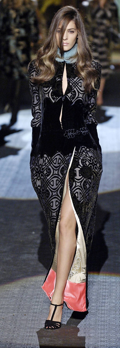 Roberto Cavalli Fall 2006 Velvet Coat / Dress
with Silk Lining