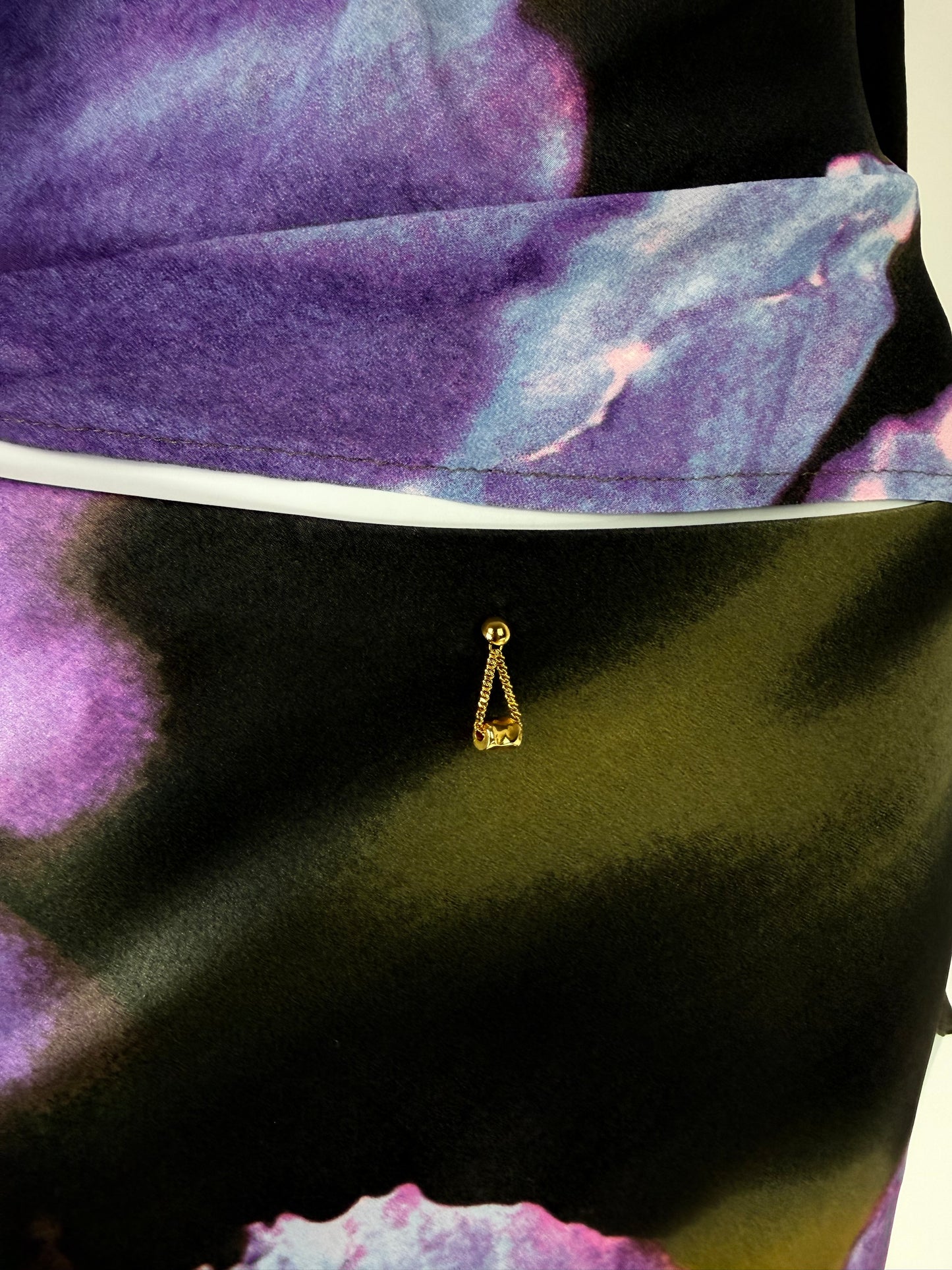 Roberto Cavalli Fall 1999 Iris Print Silk Ensemble