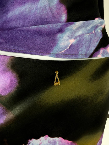 Roberto Cavalli Fall 1999 Iris Print Silk Ensemble