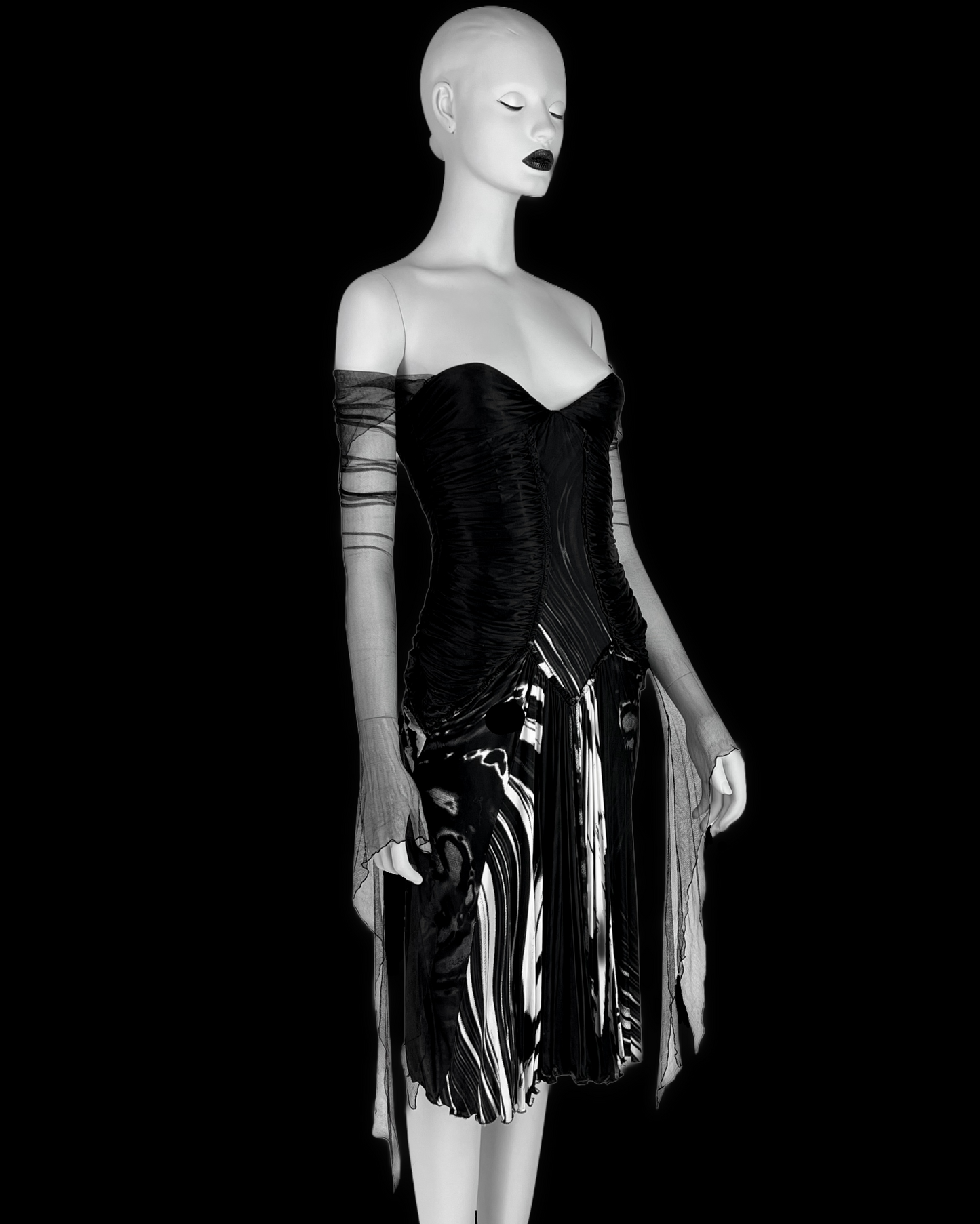 Roberto Cavalli Fall 2003 Black Corseted Dress