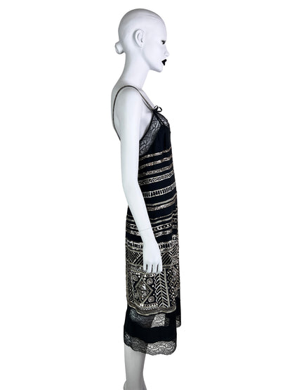 Dior by John Galliano Spring 2006 Embellished and Beaded Silk Cami Dress with Lace trim