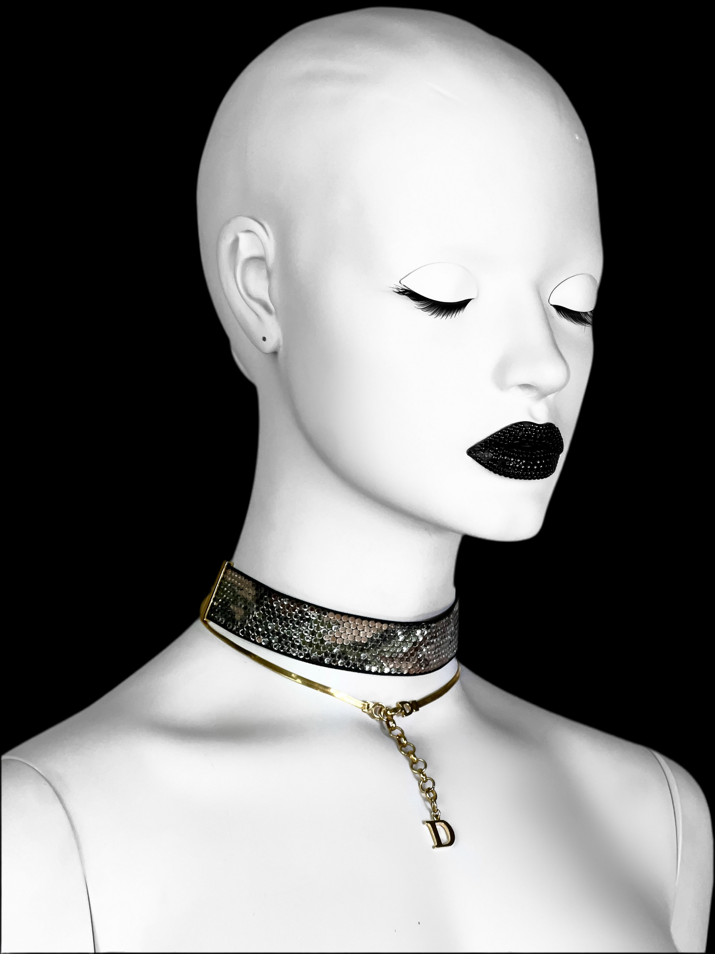 Dior by John Galliano Spring 2001 Crystal Camo Wrap Around Choker