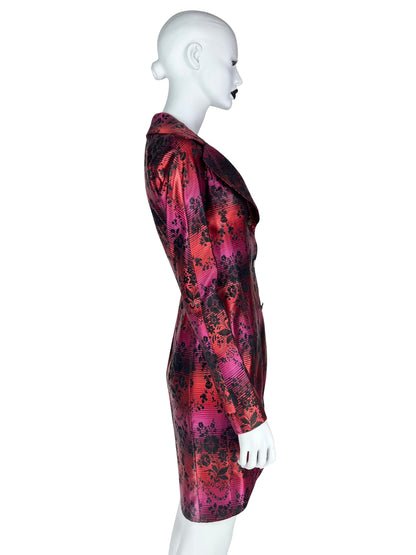 John Galliano Spring 1998 Gradient Jacquard Tulip-Hem Blazer