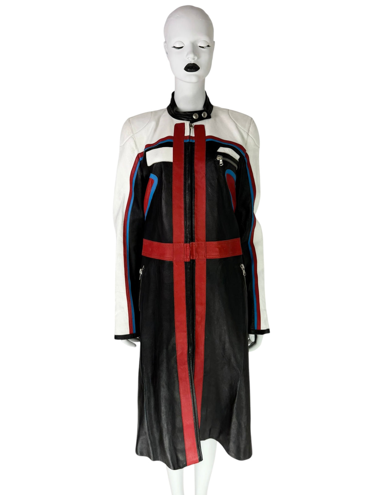 Rare Runway Dolce & Gabbana Spring 2001 Leather Moto Coat