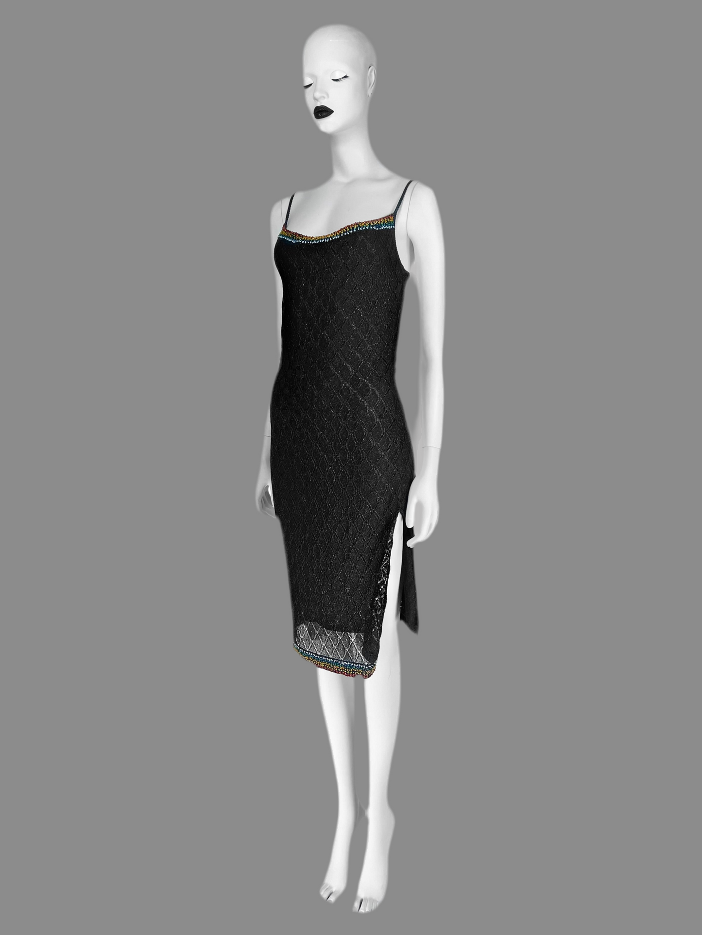 Dior by John Galliano Fall 2001 Beaded Open-Work Knit Dress
