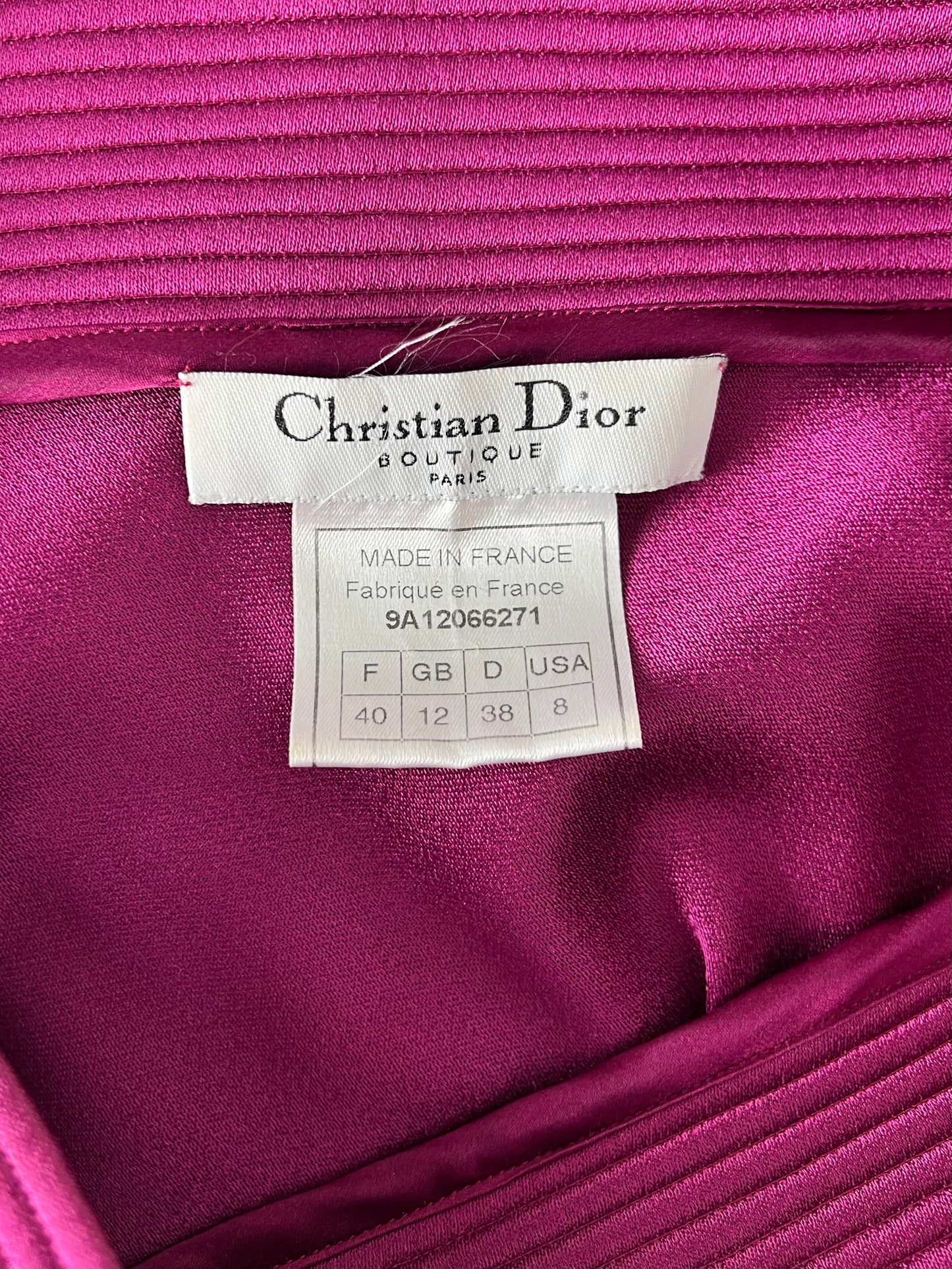 Dior by John Galliano Fall 1999 Bias-Cut Crepe Fuchsia Dress with a Bow Collar