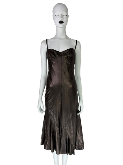 Roberto Cavalli Fall 2003 Leather Midi Dress — Beyoncé Reference