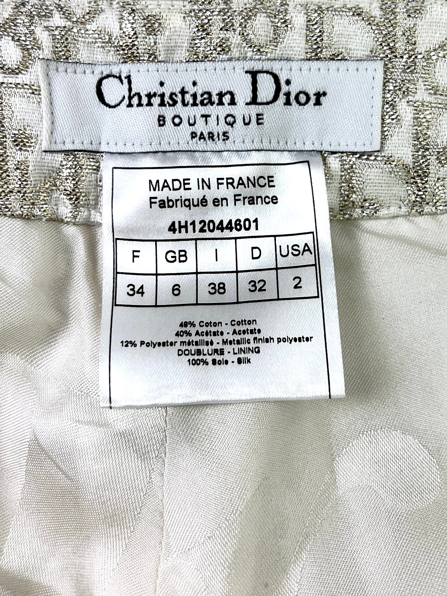 Dior Fall 2004 Metallic Golden Sheen Monogram Pants