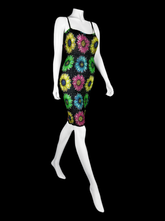 Versace Spring 2002 Sunflower Print Dress
