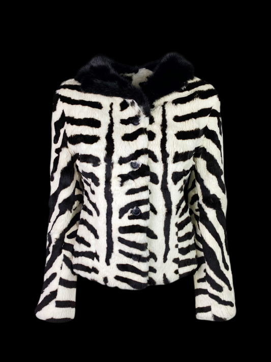 Dolce & Gabbana Fall 1999 Zebra Print Fur Jacket