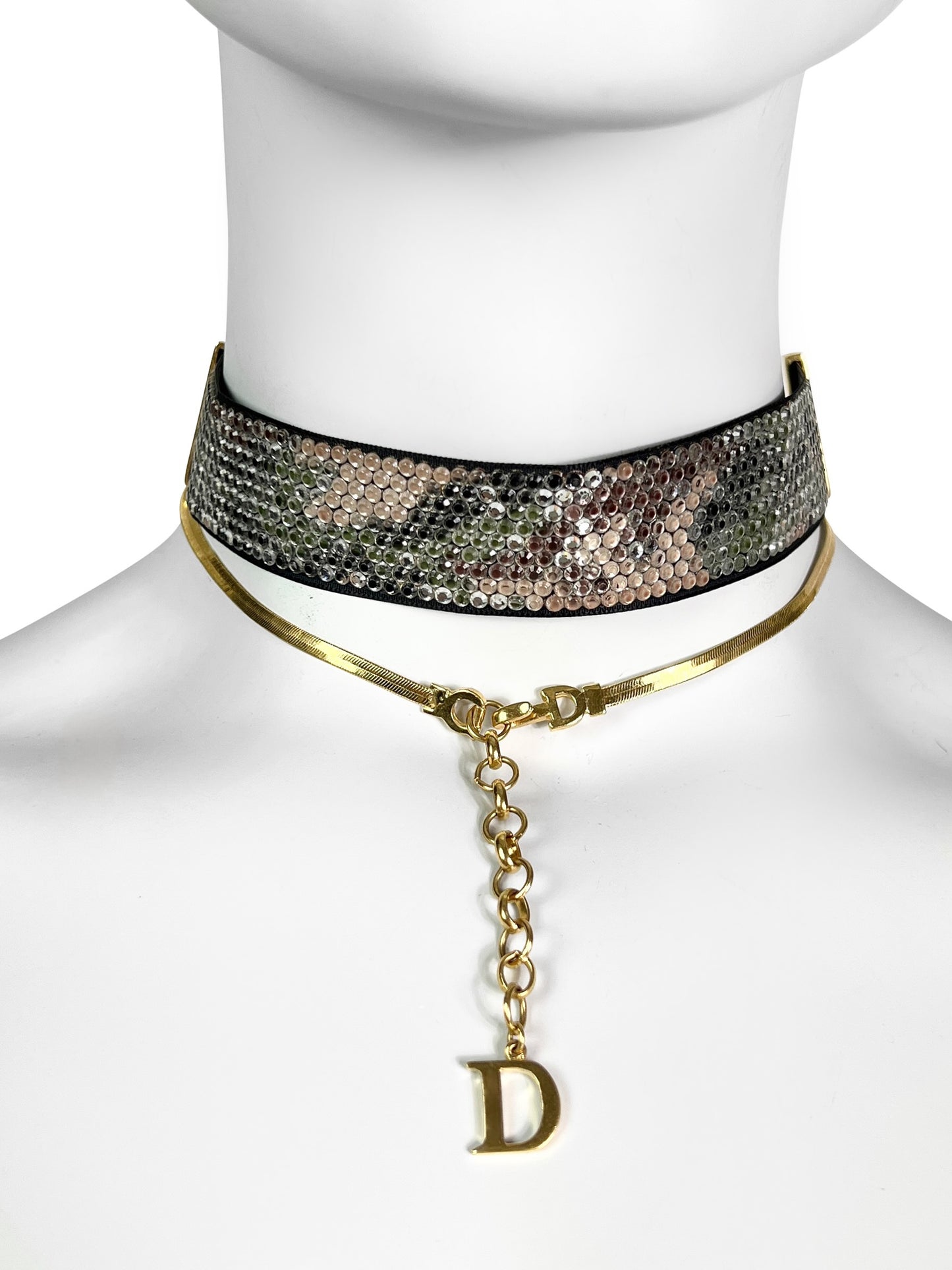 Dior by John Galliano Spring 2001 Crystal Camo Wrap Around Choker
