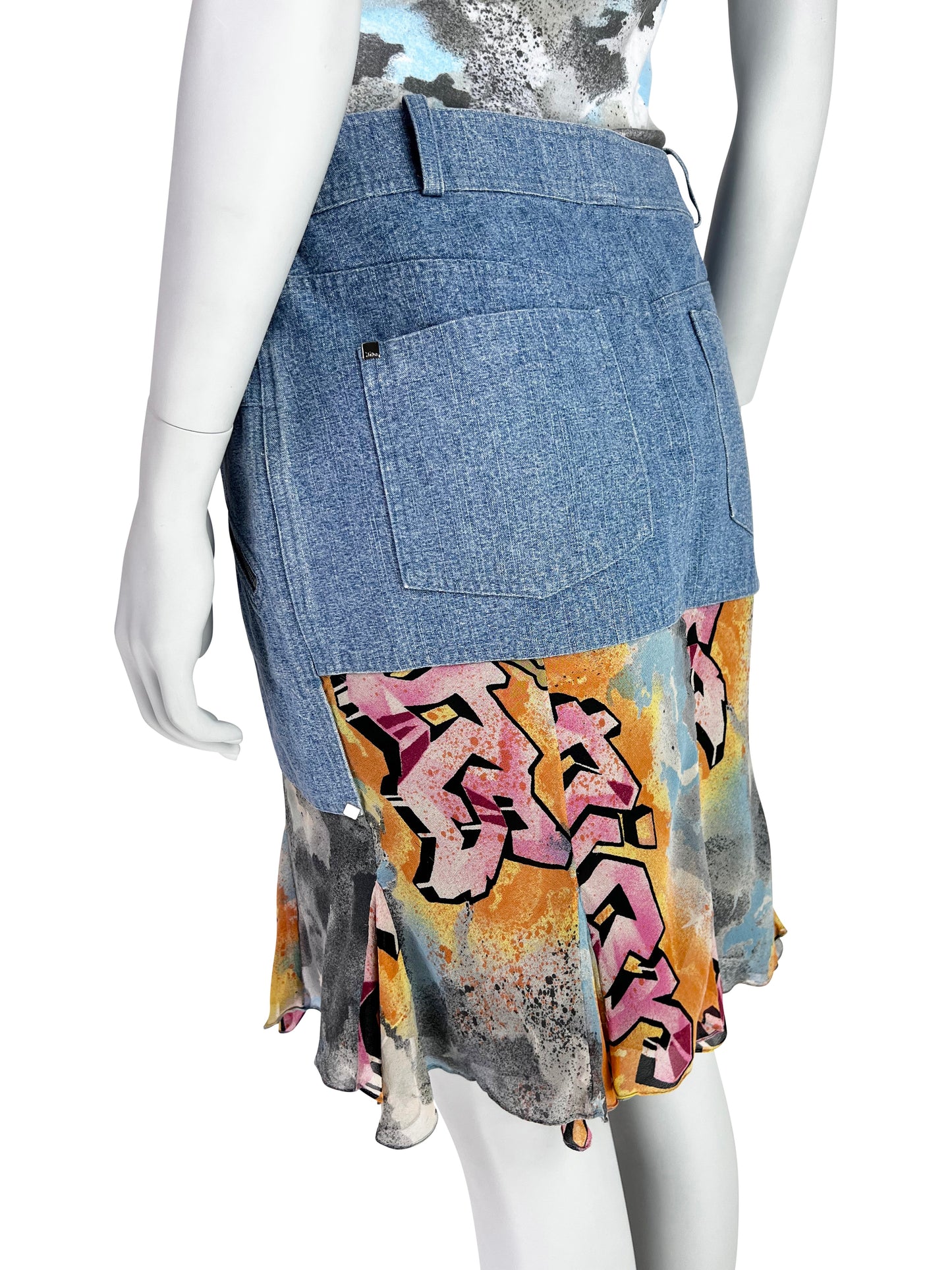 Dior by John Galliano Spring 2004 “Dior Kaos” Printed T-Shirt and Skirt Ensemble