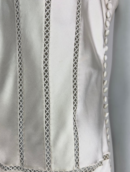 ON HOLD! Dior by John Galliano Spring 2004 Bias-Cut Off-White Silk Satin Dress