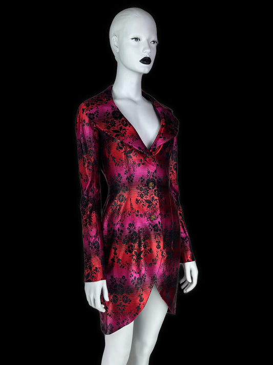 John Galliano Spring 1998 Gradient Jacquard Tulip-Hem Blazer
