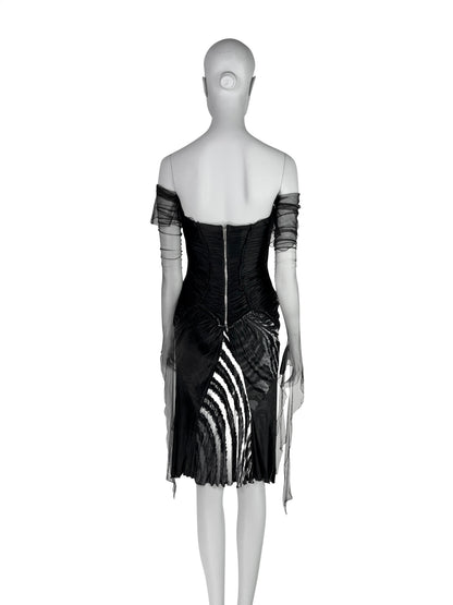 Roberto Cavalli Fall 2003 Black Corseted Dress