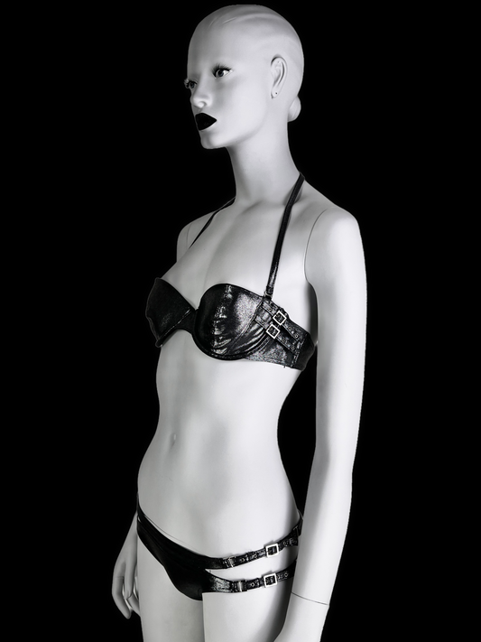 Dior Spring 2004 Metallic Wet Look Cut-Out Bikini