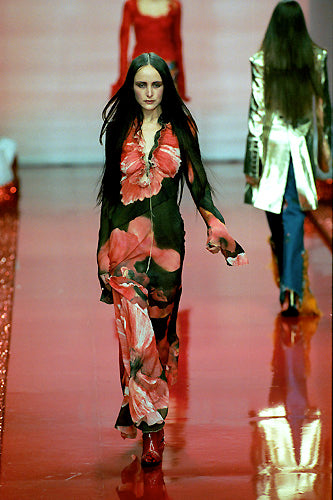 Roberto Cavalli Fall 1999 Iris Print Silk Ensemble