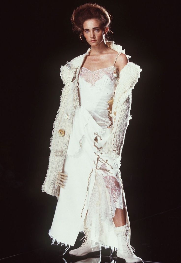 Dior by John Galliano Fall 2000 Oversized Asymmetrical Knitted Cardigan