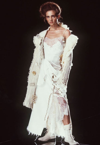Dior by John Galliano Fall 2000 Oversized Asymmetrical Knitted Cardigan