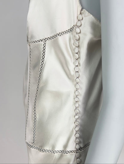 ON HOLD! Dior by John Galliano Spring 2004 Bias-Cut Off-White Silk Satin Dress