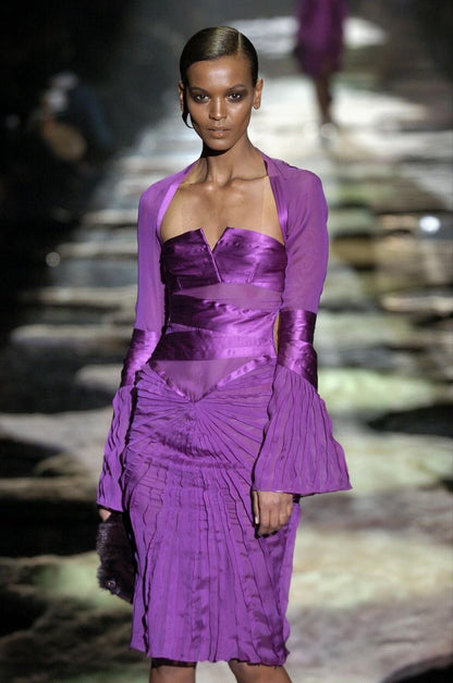 Gucci Fall 2004 Pleated Bondage Silk Dress