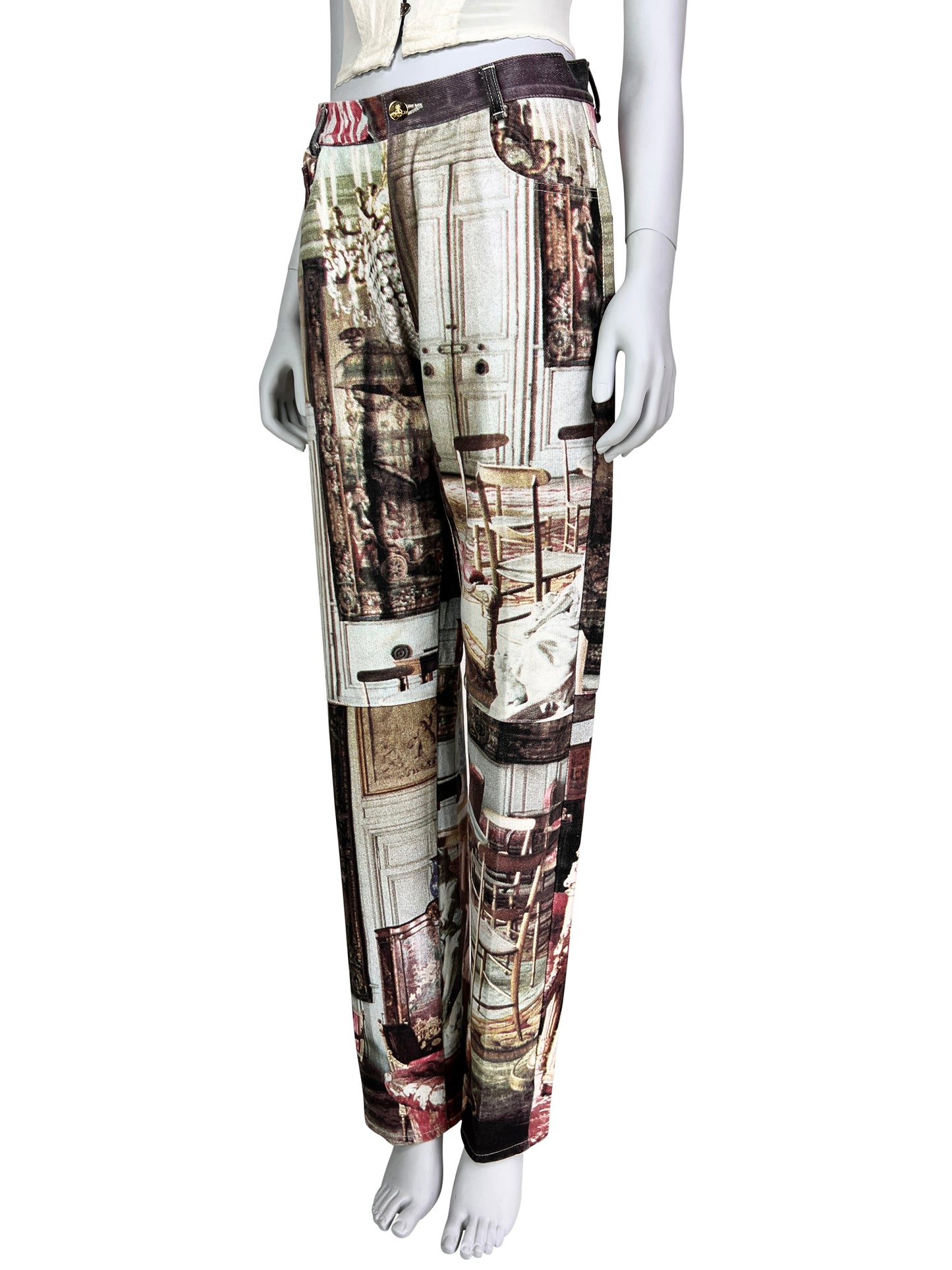 Vivienne Westwood Spring 1992 “Salon” Print Straight Jeans