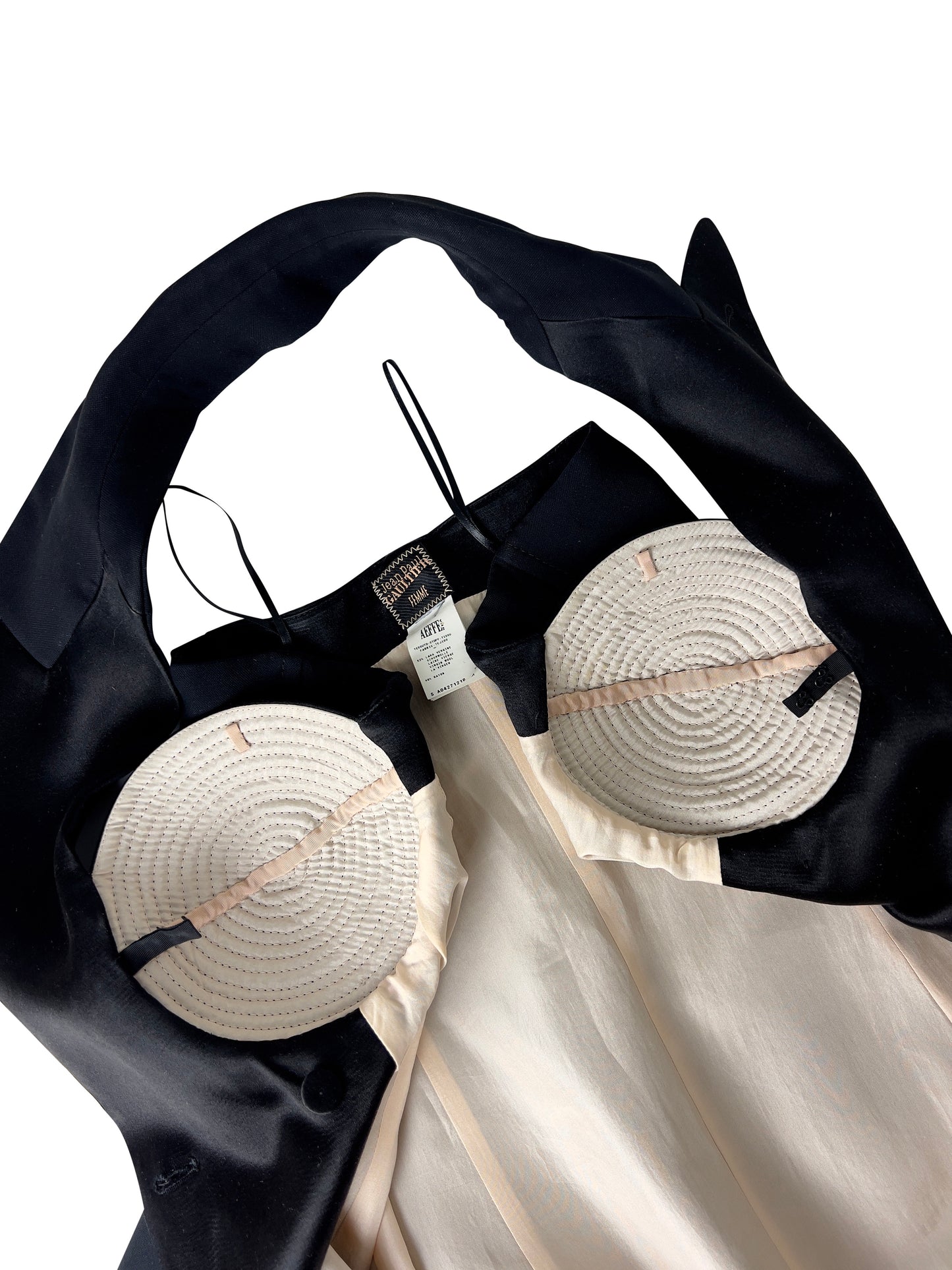 Jean-Paul Gaultier Resort 2011 Halterneck Tuxedo Dress with Iconic Conical Bust Construction
