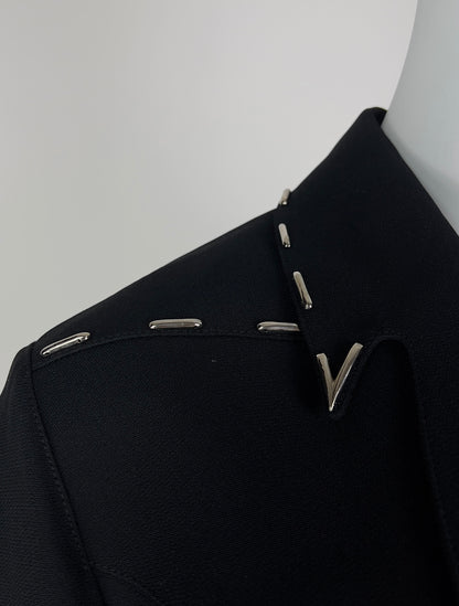 Thierry Mugler Fall 1996 Runway Blazer with Signature Metal Stitching Detail