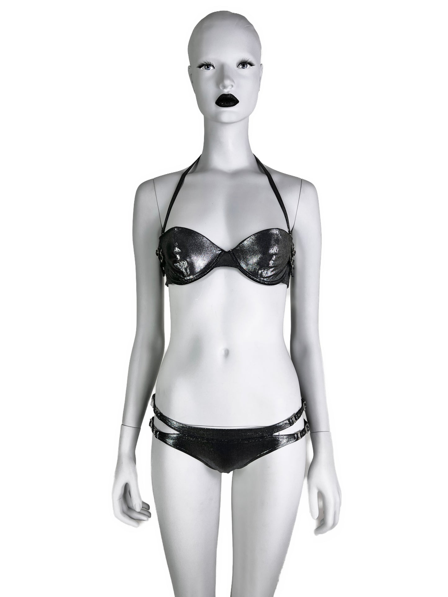 Dior Spring 2004 Metallic Wet Look Cut-Out Bikini