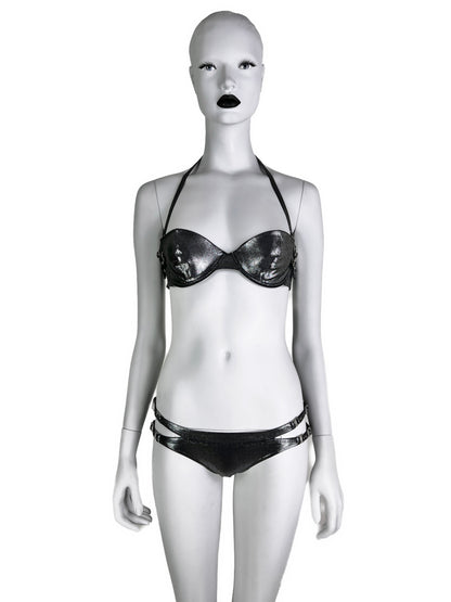 Dior Spring 2004 Metallic Wet Look Cut-Out Bikini