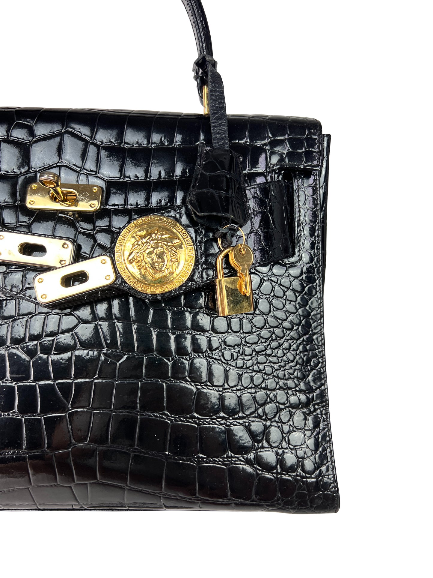 Gianni Versace Fall 1994 Mock Croc Medusa Kelly Satchel — “Princess Diana Handbag”