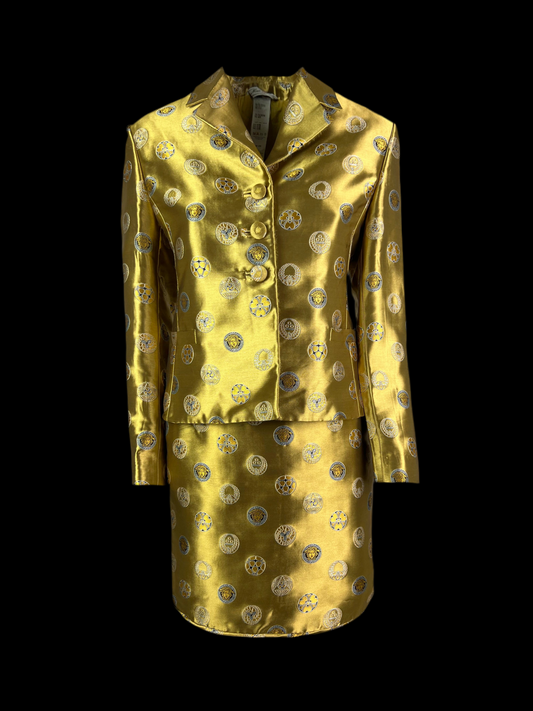 Gianni Versace Fall 1997 Golden Coin Print Suit