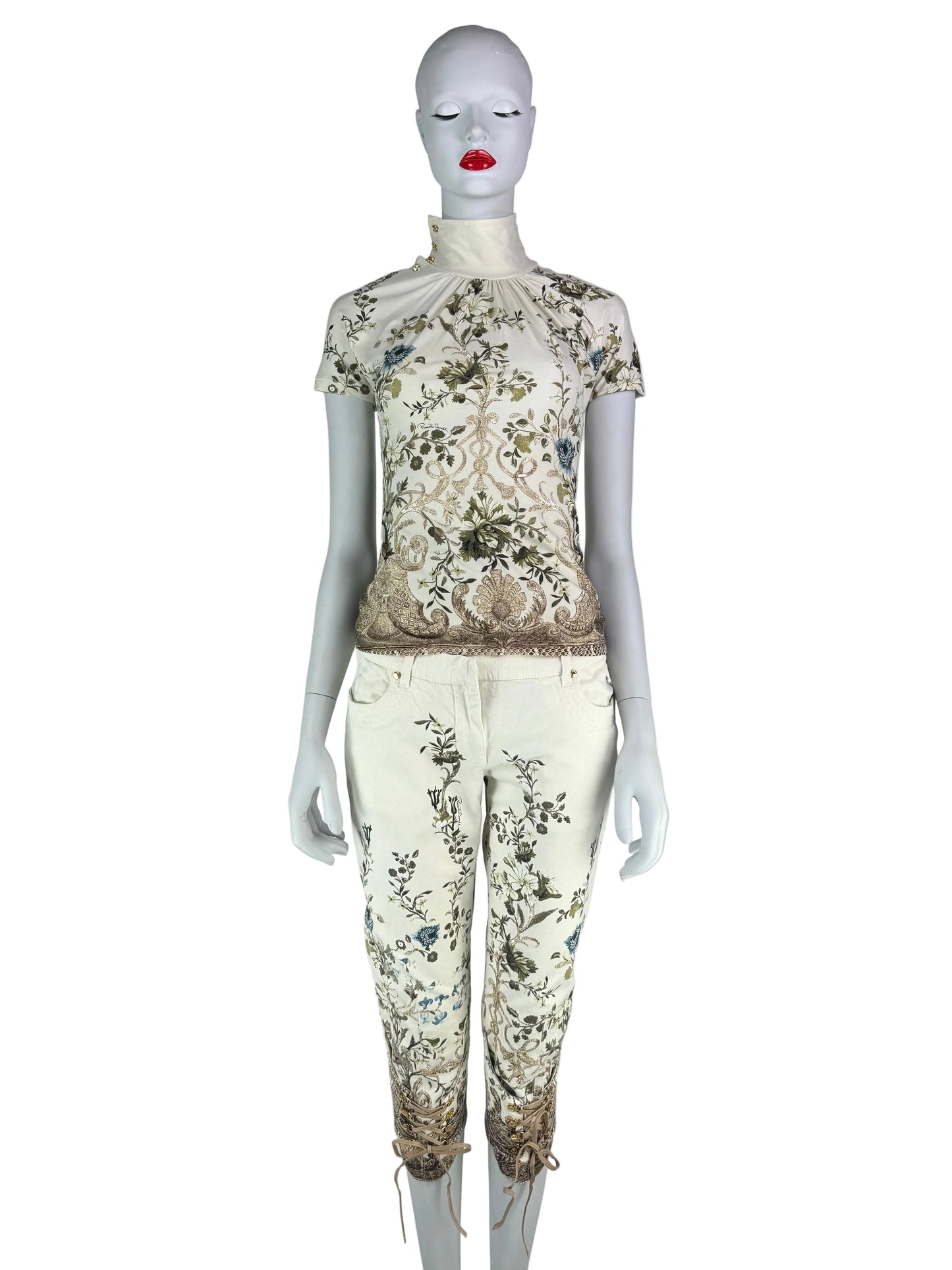 Roberto Cavalli Spring 2006 Floral Shimmer Capri Set