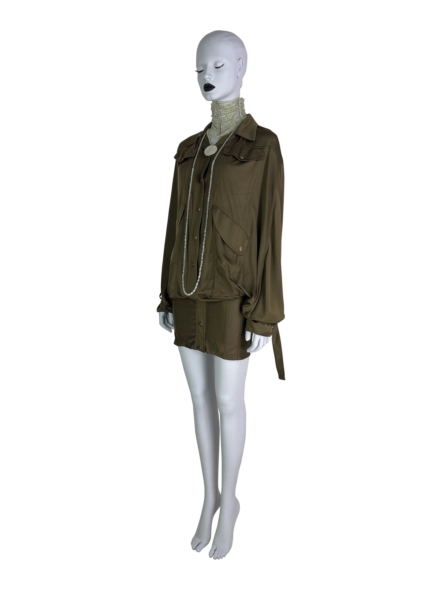 Dior Spring 2003 Silk Khaki Dress