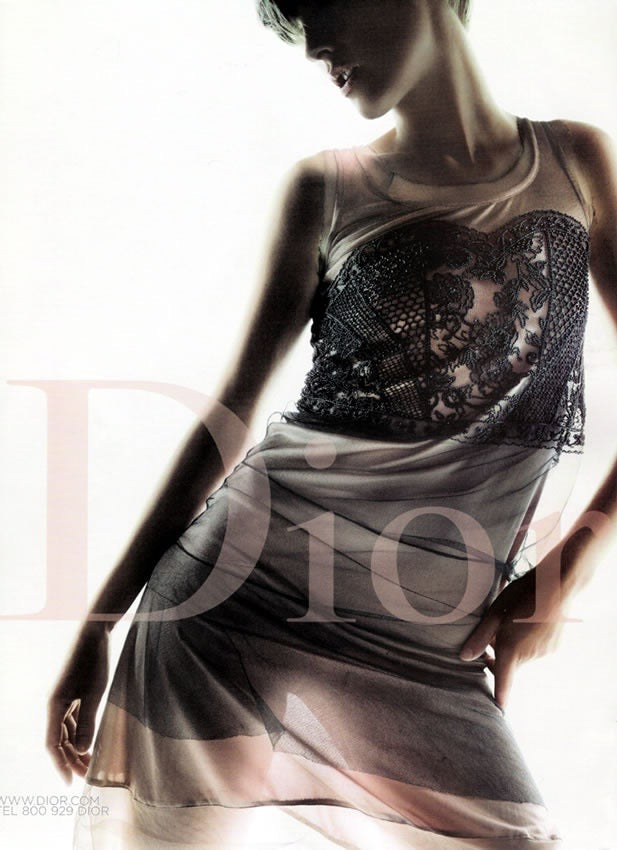 Dior Spring 2006 Embroidered Mesh Silk Mini Dress