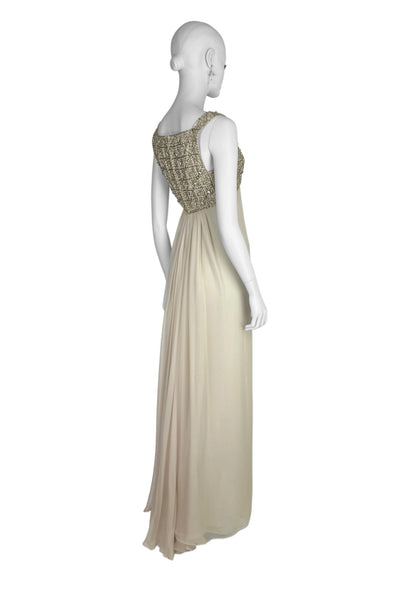 Oscar de la Renta Spring 1996 Runway Silk Chiffon Embellished Column Gown