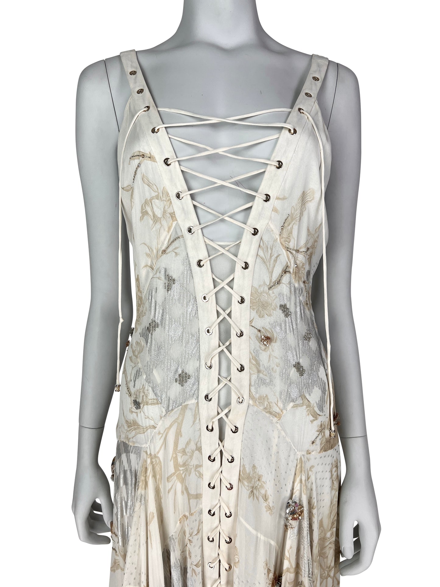 Archival Roberto Cavalli Resort 2015 Embellished Silk Boho Gown